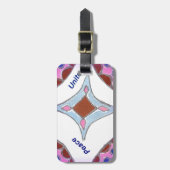 "Dankbaarheid Vrede Liefde Verenig" Mandala Art Pr Bagagelabel (Voorkant verticaal)