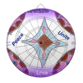 "Dankbaarheid Vrede Liefde Verenig" Mandala Art Pr Dartbord (Voorkant)