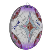 "Dankbaarheid Vrede Liefde Verenig" Mandala Art Pr Dartbord (Voorkant Links)