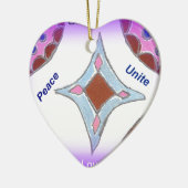 "Dankbaarheid Vrede Liefde Verenig" Mandala Art Pr Keramisch Ornament (Links)