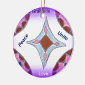 "Dankbaarheid Vrede Liefde Verenig" Mandala Art Pr Keramisch Ornament (Links)