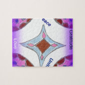 "Dankbaarheid Vrede Liefde Verenig" Mandala Art Pr Legpuzzel (Horizontaal)