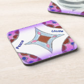 "Dankbaarheid Vrede Liefde Verenig" Mandala Art Pr Onderzetter (Linkerzijde)