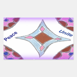 "Dankbaarheid Vrede Liefde Verenig" Mandala Art Pr Rechthoekige Sticker