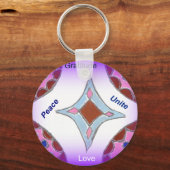 "Dankbaarheid Vrede Liefde Verenig" Mandala Art Pr Sleutelhanger (Voorkant)