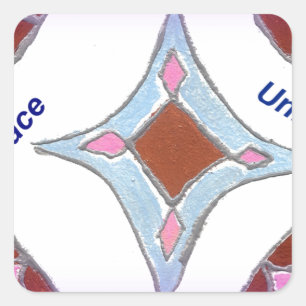 "Dankbaarheid Vrede Liefde Verenig" Mandala Art Pr Vierkante Sticker
