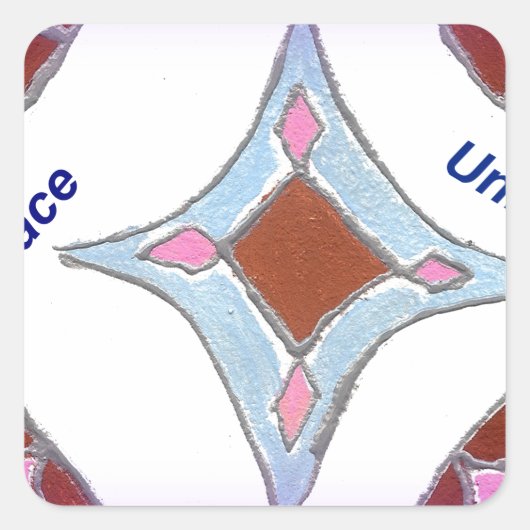 "Dankbaarheid Vrede Liefde Verenig" Mandala Art Pr Vierkante Sticker (Voorkant)