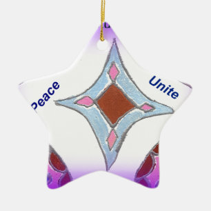 "Dankbaarheid Vrede Liefde Verenigen" Mandala Kuns Keramisch Ornament