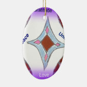 "Dankbaarheid Vrede Liefde Verenigen" Mandala Kuns Keramisch Ornament (Rechts)