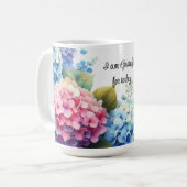 Dankbaarheid Waterverf Hydrangeas Koffie Mok (Voorkant links)