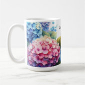 Dankbaarheid Waterverf Hydrangeas Koffie Mok (Links)