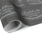 Dankbaarheidscitaat op zwart krijtbord cadeaupapier (Rol Hoek)
