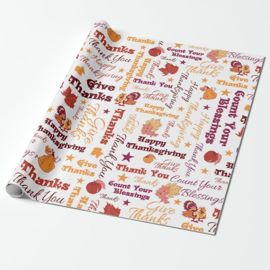 Dankbaarheidsdag cadeaupapier (Uitgerold)