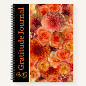 Dankbaarheidsdagboek Gepersonaliseerde Oranje bloe Notitieboek (Voorkant)