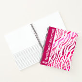 Dankbaarheidsdagboek gepersonaliseerde roze Zebra- Notitieboek (Binnen)