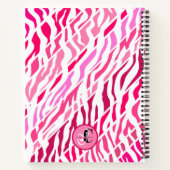 Dankbaarheidsdagboek gepersonaliseerde roze Zebra- Notitieboek (Achterkant)