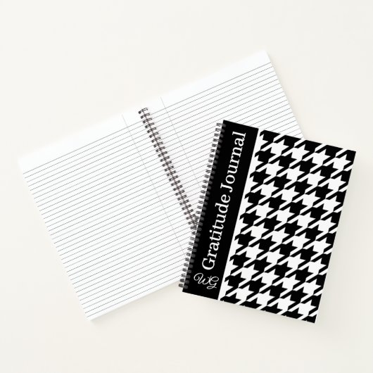 Dankbaarheidsdagboek Houndstooth zwart en wit Notitieboek (Binnen)