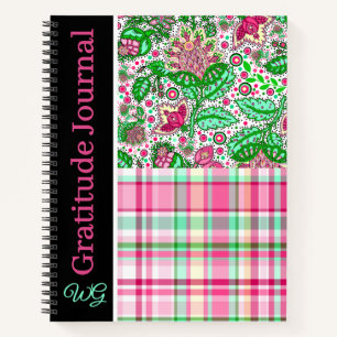 Dankbaarheidsdagboek Pink Lady Slipper Plaid Notitieboek