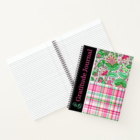 Dankbaarheidsdagboek Pink Lady Slipper Plaid Notitieboek (Binnen)