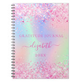 Dankbaarheidsdagboek roze holografische naam notitieboek (Voorkant)
