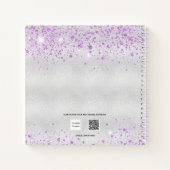 Dankbaarheidsdagboek zilveren lavendel glitter naa notitieboek (Achterkant)
