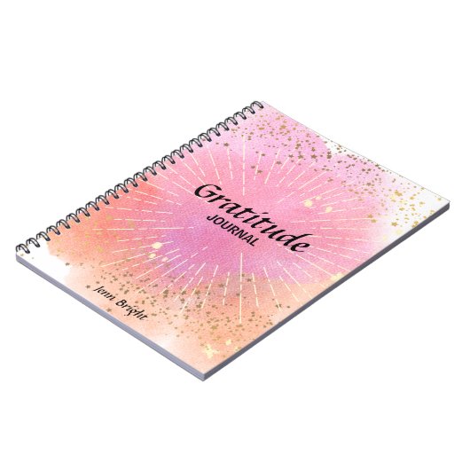 Dankbaarheidsjournaal Aangepaste naam Roze Waterve Notitieboek (Linkerzijde)