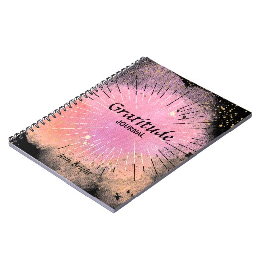 Dankbaarheidsjournaal Aangepaste naam Roze Zwart Notitieboek (Linkerzijde)