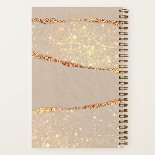 Dankbaarheidsjournaal roos gouden agaat beige mono notitieboek (Achterkant)