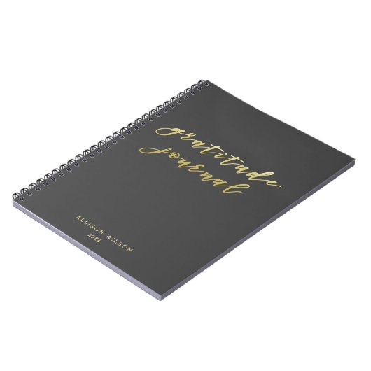 Dankbaarheidsjournaal - Schattige Gold Script Typo Notitieboek (Linkerzijde)