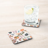 Dankbare (6) Monogram Herfstpatroon Onderzetters (Rechterzijde)