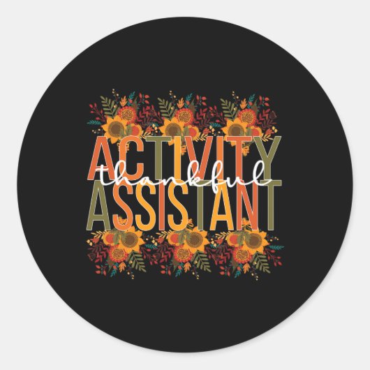 Dankbare activiteit directe Thanksgiving Ronde Sticker (Voorkant)