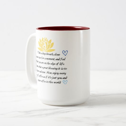 Dankbare affirmaties mok (Voorkant links)