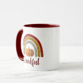Dankbare Autumn Rainbow Thanksgiving Mok (Voorkant links)