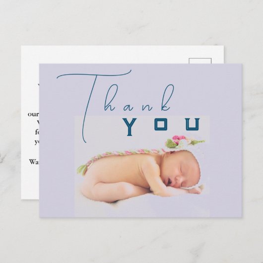 Dankbare Babybezorging Briefkaart (Voorkant / Achterkant)