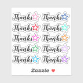 Dankbare "Bedankt" met stercontour vorm Stickers (Vel)