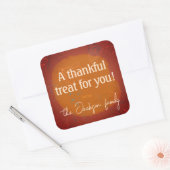 Dankbare Behandelsticker - Herfstwarmte Vierkante Sticker (Envelop)