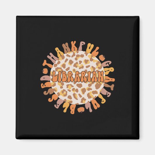 Dankbare Bibliothecaris Thanksgiving Bibliotheekme Magneet (Voorkant)