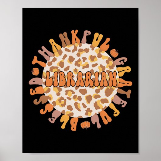 Dankbare Bibliothecaris Thanksgiving Bibliotheekme Poster (Voorkant)