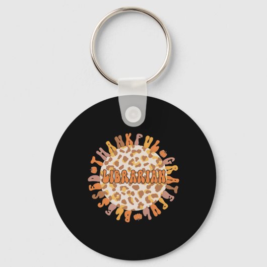 Dankbare Bibliothecaris Thanksgiving Bibliotheekme Sleutelhanger (Voorkant)