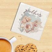 Dankbare bijeenkomst stenen onderzetter