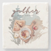 Dankbare bijeenkomst stenen onderzetter (Voorkant)