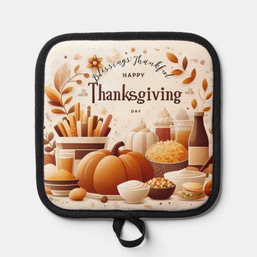 Dankbare Bijeenkomsten: Feestelijke Thanksgiving Pannenlap (Voorkant)