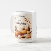 Dankbare Bijeenkomsten: Festieve Thanksgiving Mok (Voorkant links)
