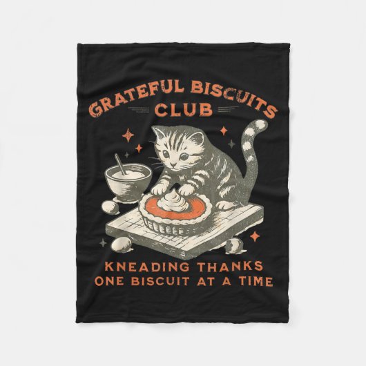 Dankbare Biscuitclub Kneedt Dank Eén Biscuit Fleece Deken (Voorkant)