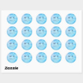 Dankbare Blauwe Aquarel Bedankt Sticker (Vel)