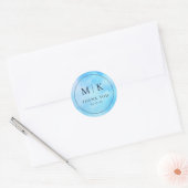 Dankbare Blauwe Aquarel Bedankt Sticker (Envelop)