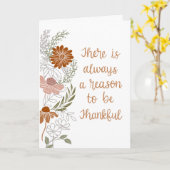 Dankbare bloemen en bladeren blanco binnen kaart (Gele Bloem)