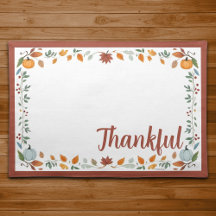 Dankbare Bloemen Thanksgiving Placemat - Bruin