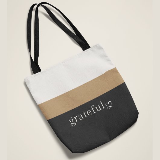 Dankbare Boodschappentas | Positief Premium Streep Tote Bag