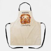 Dankbare Bosdieren Herfstbladeren Schort (Voorkant)